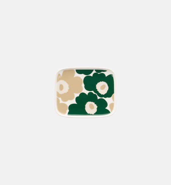 Marimekko「Unikko プレート 12&times;15cm」|その他|ﾀﾞｰｸｸﾞﾘｰﾝ&times;ﾍﾞｰｼﾞｭ