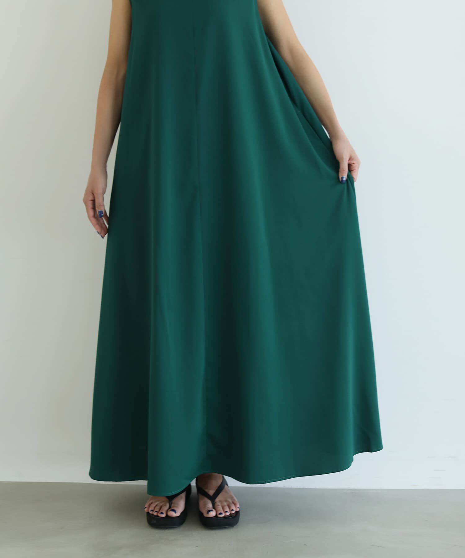 STYLE DELI「サラすべボートネックロングワンピース」|ワンピース|