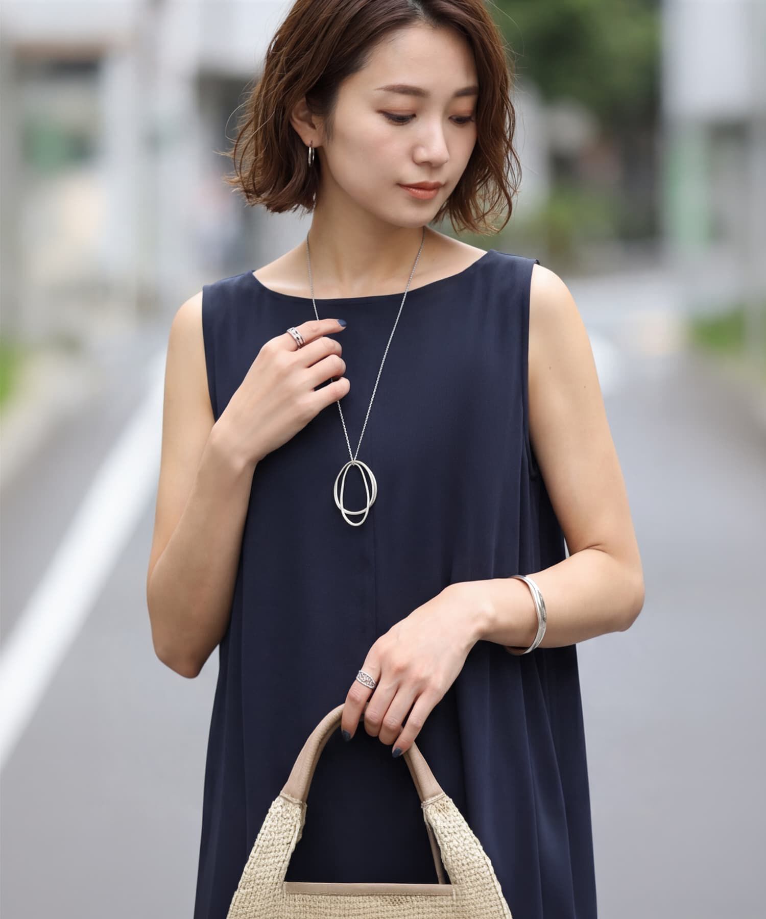 STYLE DELI「サラすべボートネックロングワンピース」|ワンピース|