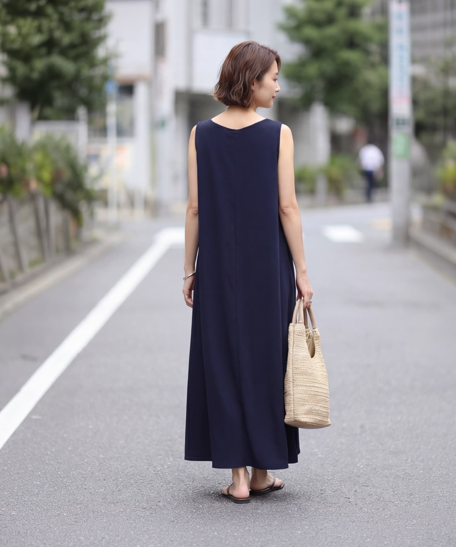 STYLE DELI「サラすべボートネックロングワンピース」|ワンピース|