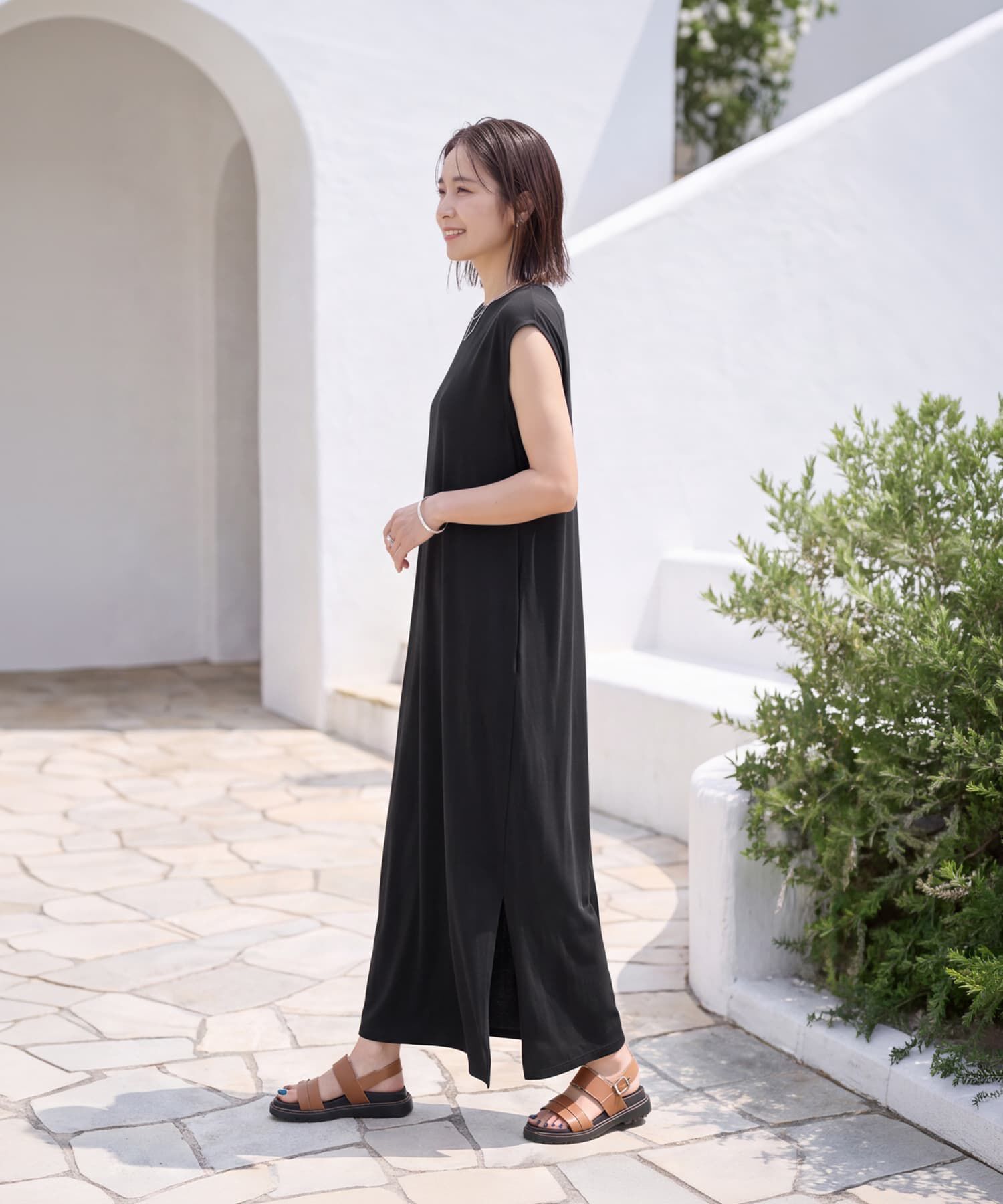 STYLE DELI「とろみ落ち感カットソーワンピース」|ワンピース|