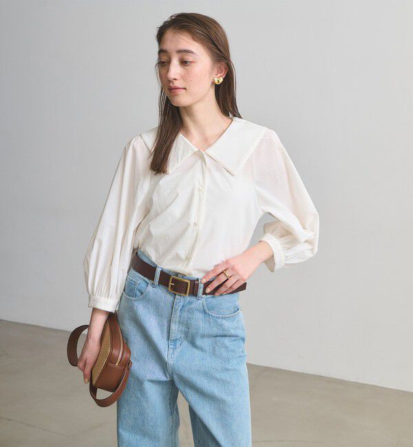 UNITED ARROWS「ビック カラー ブラウス ‐はっ水 ウォッシャブル‐」|シャツ・ブラウス|OFF WHITE