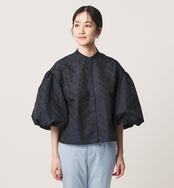 UNITED ARROWS「シアー ドット パフ ブラウス ‐ウォッシャブル‐」|シャツ・ブラウス|