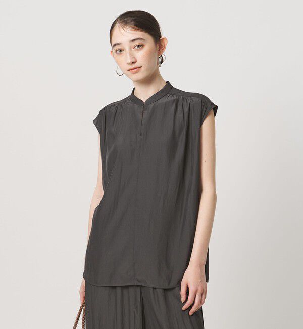 UNITED ARROWS「 Spiree フレンチスリーブ ブラウス」|シャツ・ブラウス|DK.GRAY