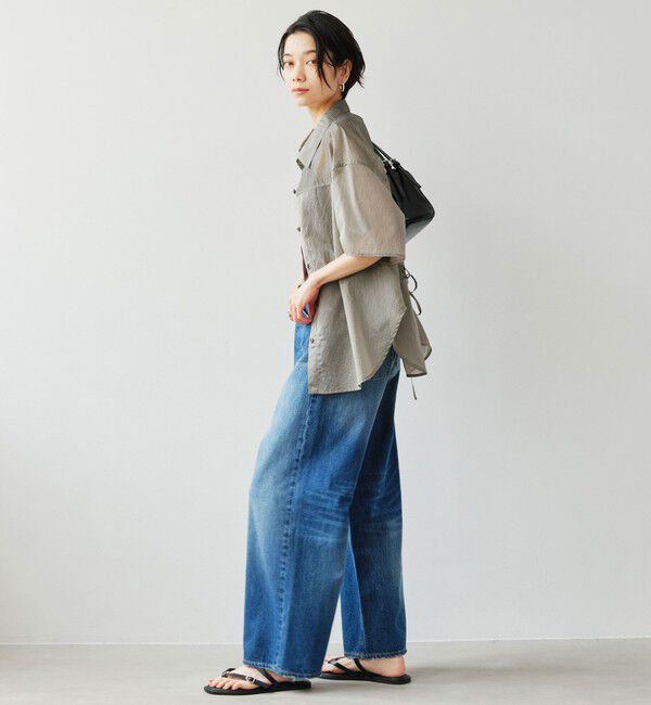 UNITED ARROWS green label relaxing「［size SHORTあり］リボンハイウエストシャツ」|シャツ・ブラウス|