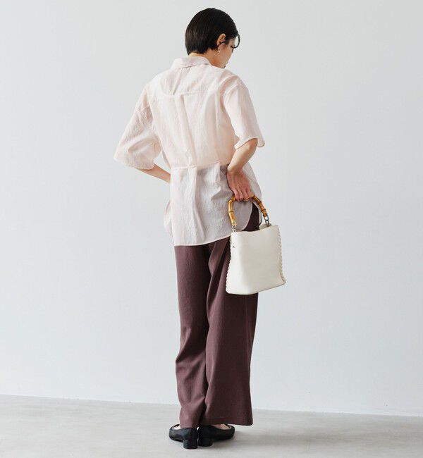 UNITED ARROWS green label relaxing「［size SHORTあり］リボンハイウエストシャツ」|シャツ・ブラウス|