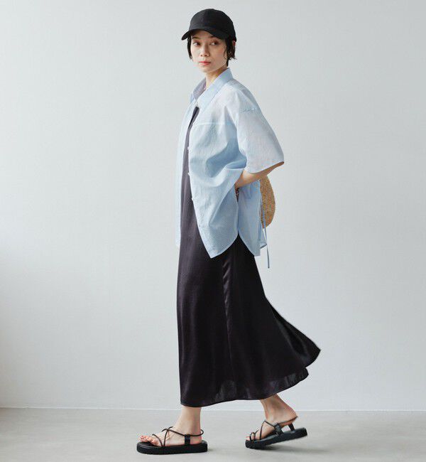 UNITED ARROWS green label relaxing「［size SHORTあり］リボンハイウエストシャツ」|シャツ・ブラウス|