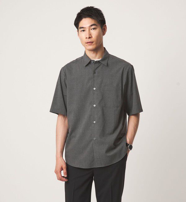 UNITED ARROWS green label relaxing「【WEB限定】JUST fit ウールライク 半袖 シャツ」|シャツ・ブラウス|