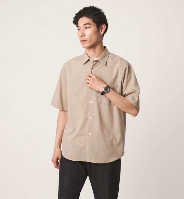 UNITED ARROWS green label relaxing「【WEB限定】JUST fit ウールライク 半袖 シャツ」|シャツ・ブラウス|MOCA