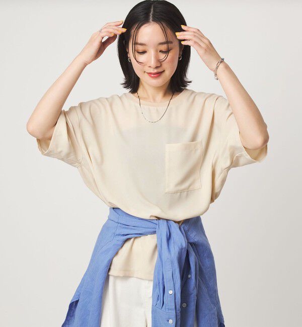 UNITED ARROWS green label relaxing「【WEB限定】＜at ease＞ジョーゼット カットソー 吸水速乾」|Tシャツ・カットソー|