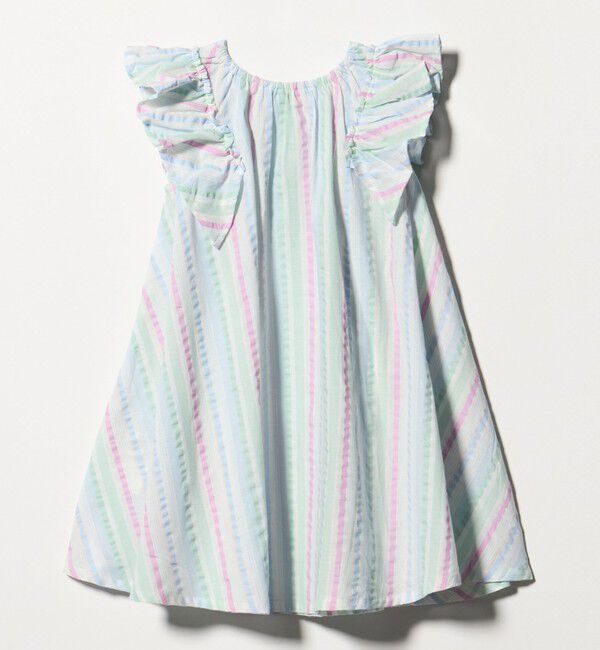 UNITED ARROWS green label relaxing「ストライプ ラッフル ワンピース / キッズ 100cm-130cm」|ワンピース|