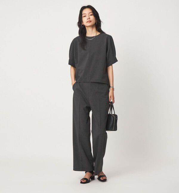 UNITED ARROWS green label relaxing「リネンライク ストレート パンツ 2 マシンウォッシャブル 接触冷感」|スラックス|