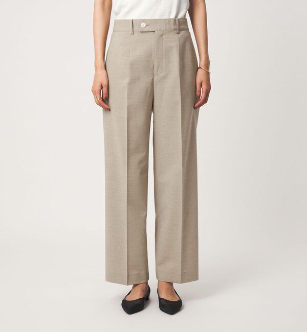 UNITED ARROWS green label relaxing「リネンライク ストレート パンツ 2 マシンウォッシャブル 接触冷感」|スラックス|