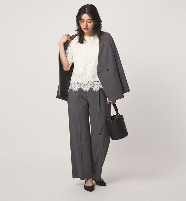 UNITED ARROWS green label relaxing「レース 5分袖 ブラウス」|シャツ・ブラウス|