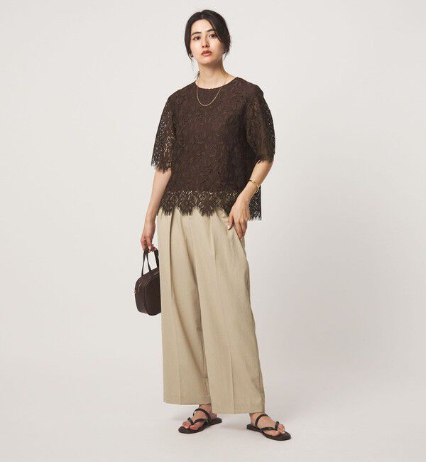 UNITED ARROWS green label relaxing「レース 5分袖 ブラウス」|シャツ・ブラウス|