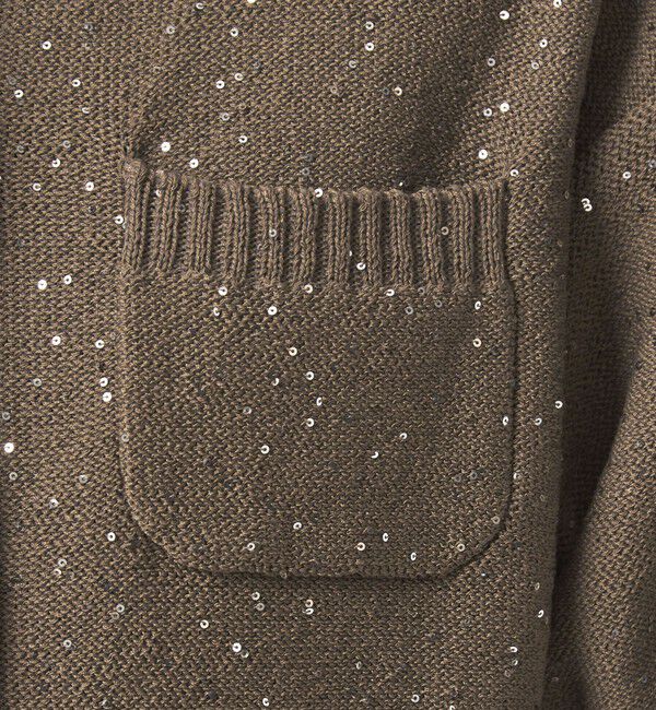 UNITED ARROWS green label relaxing「ハーフスリーブ スパンコール ニット カーディガン」|カーディガン|