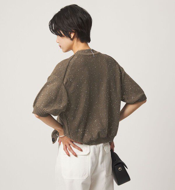 UNITED ARROWS green label relaxing「ハーフスリーブ スパンコール ニット カーディガン」|カーディガン|