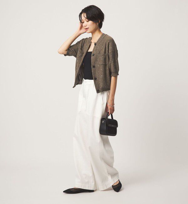 UNITED ARROWS green label relaxing「ハーフスリーブ スパンコール ニット カーディガン」|カーディガン|