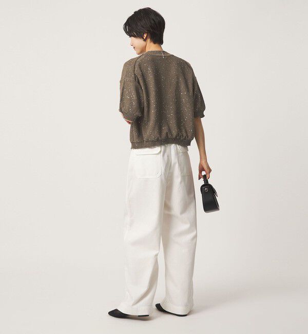 UNITED ARROWS green label relaxing「ハーフスリーブ スパンコール ニット カーディガン」|カーディガン|