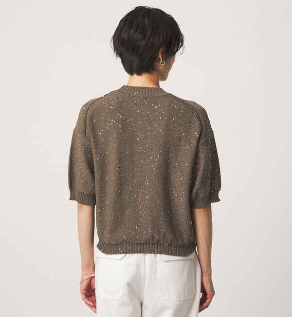 UNITED ARROWS green label relaxing「ハーフスリーブ スパンコール ニット カーディガン」|カーディガン|