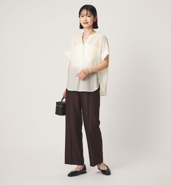 UNITED ARROWS green label relaxing「シアー ストライプ ポケット ショートスリーブ ブラウス」|シャツ・ブラウス|