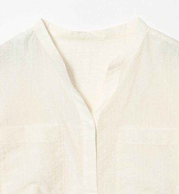 UNITED ARROWS green label relaxing「シアー ストライプ ポケット ショートスリーブ ブラウス」|シャツ・ブラウス|