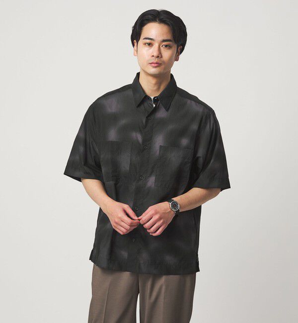 UNITED ARROWS green label relaxing「＜Phospho Graphica＞スプラッシュ パターン レギュラーカラー 半袖シャツ」|シャツ・ブラウス|