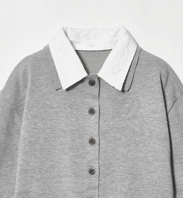 UNITED ARROWS green label relaxing「2WAY レース ポロ襟 5分袖 ニット カーディガン」|カーディガン|