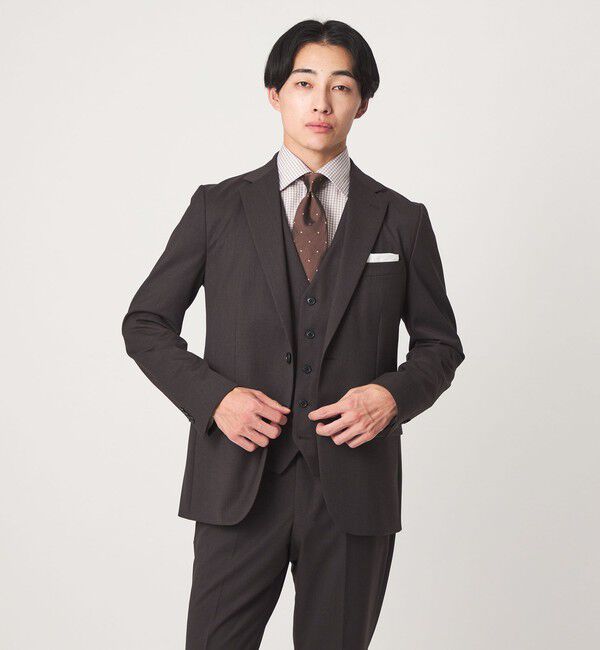 UNITED ARROWS green label relaxing「A+ TWPU サージ 2B スリム セットアップジャケット -ストレッチ-」|テーラードジャケット|DK.BROWN