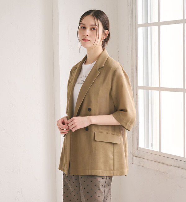 BEAUTY&YOUTH UNITED ARROWS「ポリエステル メッシュ ハーフスリーブ ジャケット ウォッシャブル」|テーラードジャケット|MOCA