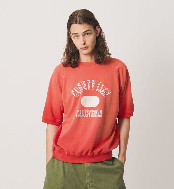 California General Store「＜CGS.＞サンフェード ショートスリーブ スウェットシャツ」|スウェット・ジャージ|RED