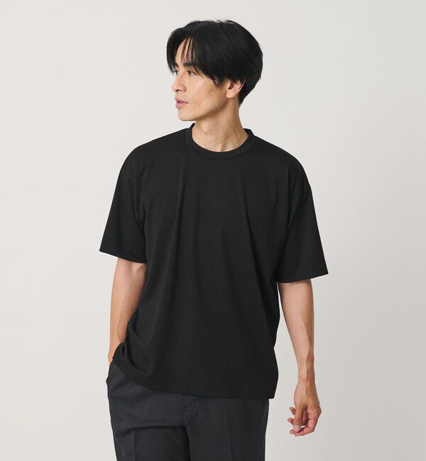BEAUTY&YOUTH UNITED ARROWS「ウール テクスチャード クルーネック Tシャツ」|Tシャツ・カットソー|BLACK