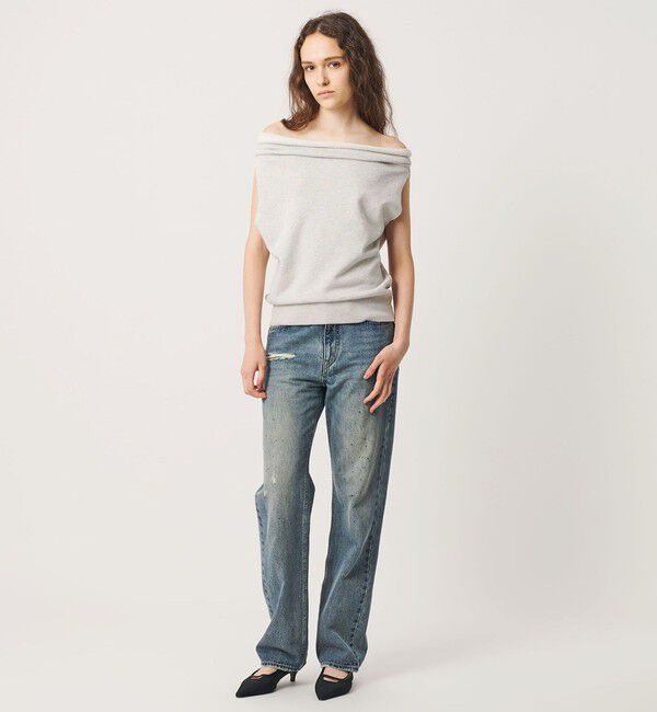 ATTISESSION「＜ATTISESSION＞コットン ウラケ オフショルダー スウェットトップス」|Tシャツ・カットソー|LT.GRAY