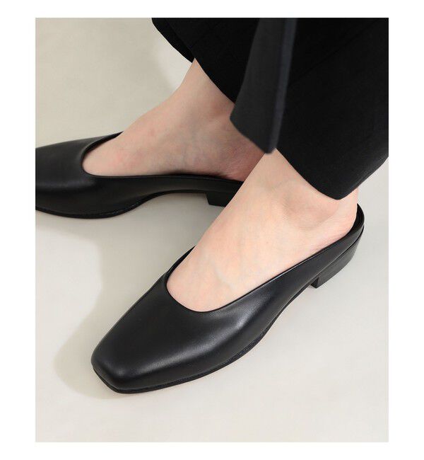 Demi-Luxe BEAMS 「BEAUTIFUL SHOES / スクエア ミュール」|サンダル|BLACK
