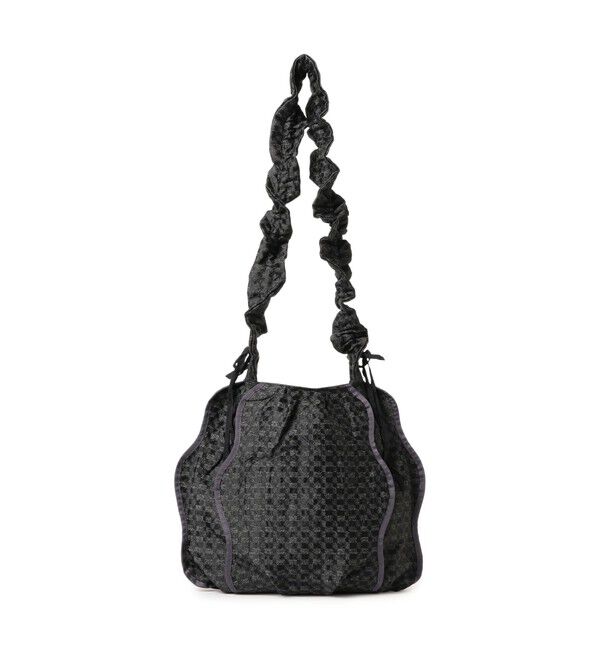 Ray BEAMS 「【別注】Casselini / ウェーブ ギャザー バッグ」|ショルダー・メッセンジャー|BLACK