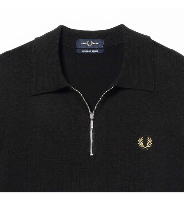 BEAMS「BEAMS｜【別注】FRED PERRY / Half-Zip Knit Polo｜ポロシャツ ｜ハーフジップ｜水洗い可」|ポロシャツ|