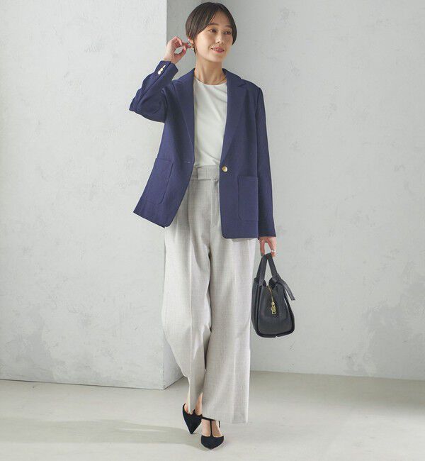 SHIPS for women「〈手洗い可能〉Asami 麻調合繊 2タック ワイドパンツ」|その他|