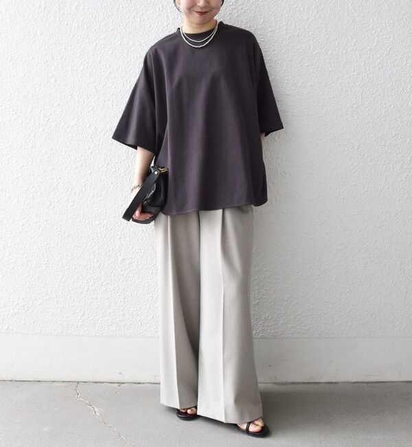 SHIPS any「SHIPS any:〈接触冷感/汗染み防止加工/洗濯機可能〉ラウンドヘム クルー ビッグ TEE」|Tシャツ・カットソー|