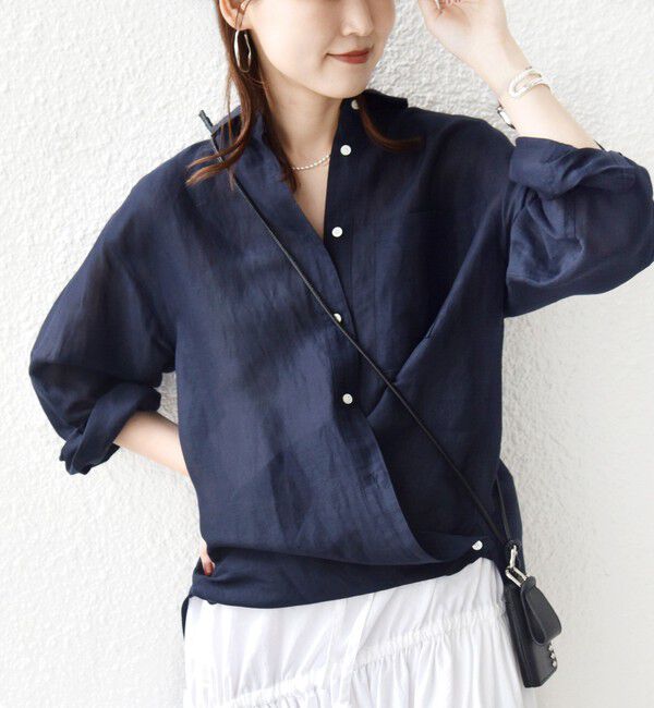 SHIPS for women「〈手洗い可能〉IMPERIAL LINEN 混 オーバー サイズ シャツ」|シャツ・ブラウス|