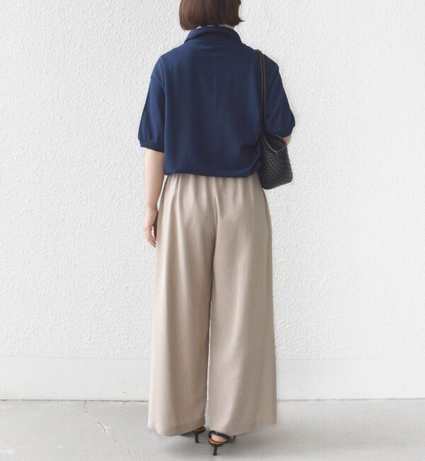 SHIPS for women「〈接触冷感/防シワ/洗濯機可能〉麻調 ウエスト リボン インタック イージー パンツ」|その他|