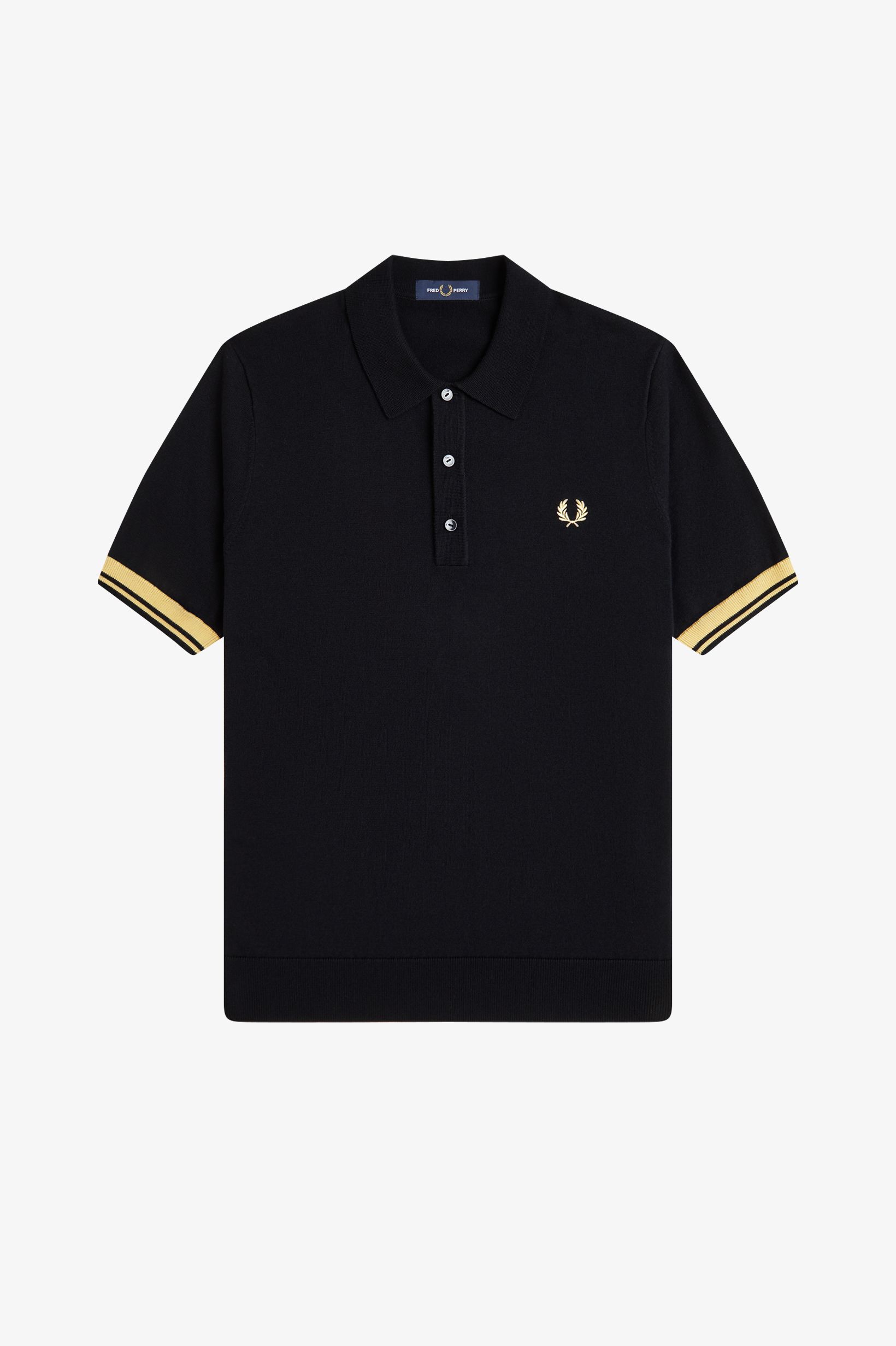 FRED PERRY 「Contrast Cuff Knitted Shirt／コントラストカフスニットポロシャツ」|ポロシャツ|