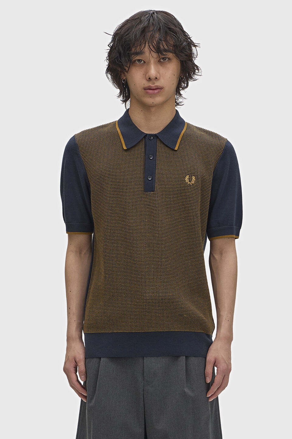 FRED PERRY 「Tonic Waffle Knitted Shirt ／トニックワッフルニットポロシャツ」|ポロシャツ|