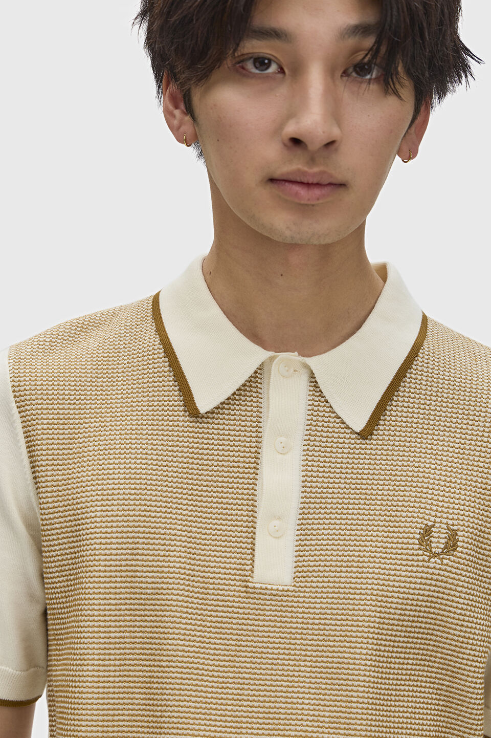 FRED PERRY 「Tonic Waffle Knitted Shirt ／トニックワッフルニットポロシャツ」|ポロシャツ|