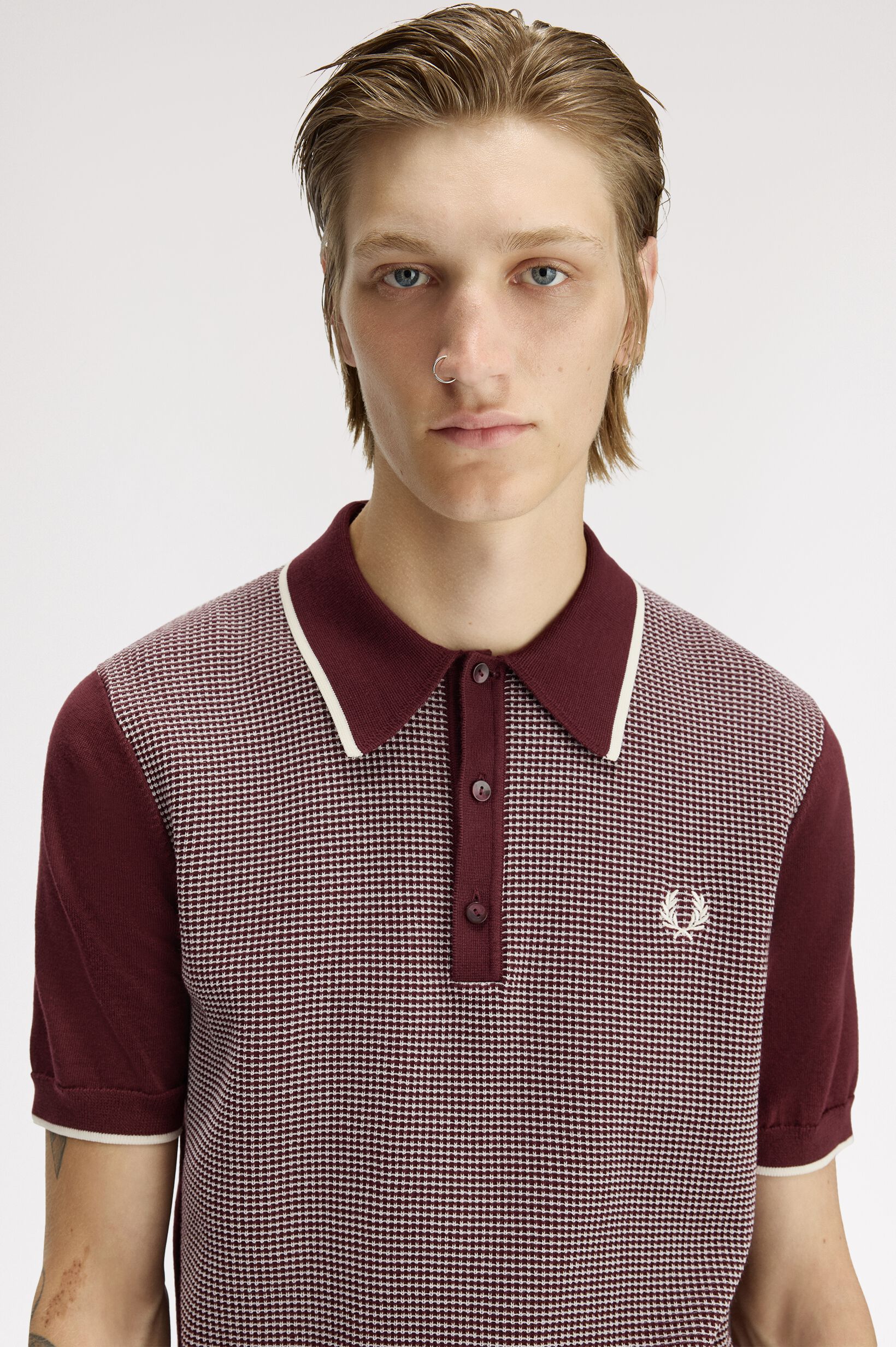 FRED PERRY 「Tonic Waffle Knitted Shirt ／トニックワッフルニットポロシャツ」|ポロシャツ|