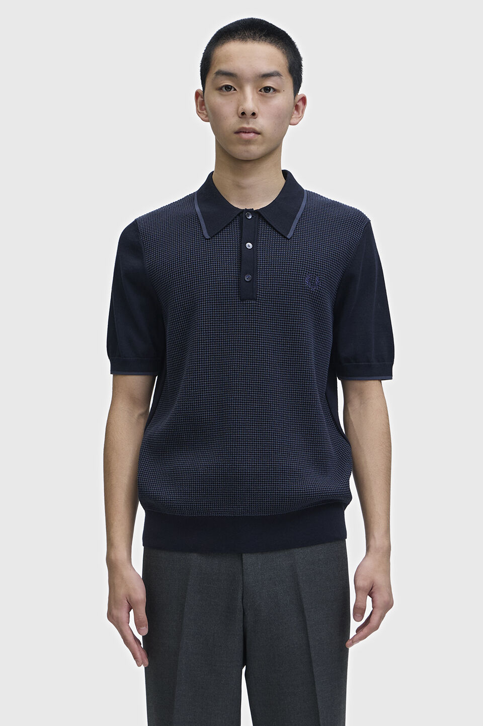 FRED PERRY 「Tonic Waffle Knitted Shirt ／トニックワッフルニットポロシャツ」|ポロシャツ|
