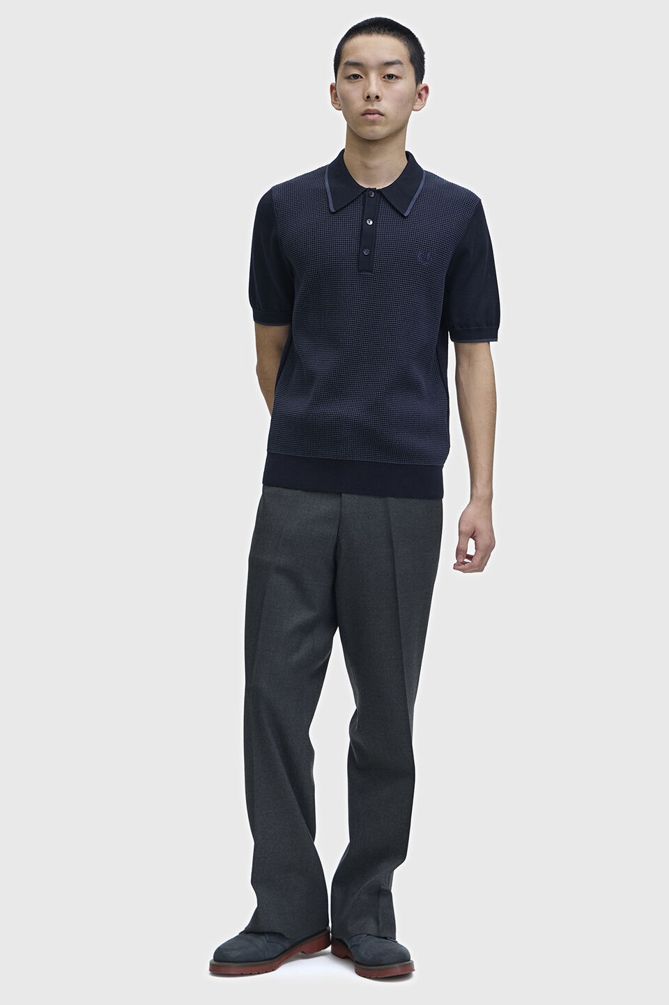 FRED PERRY 「Tonic Waffle Knitted Shirt ／トニックワッフルニットポロシャツ」|ポロシャツ|