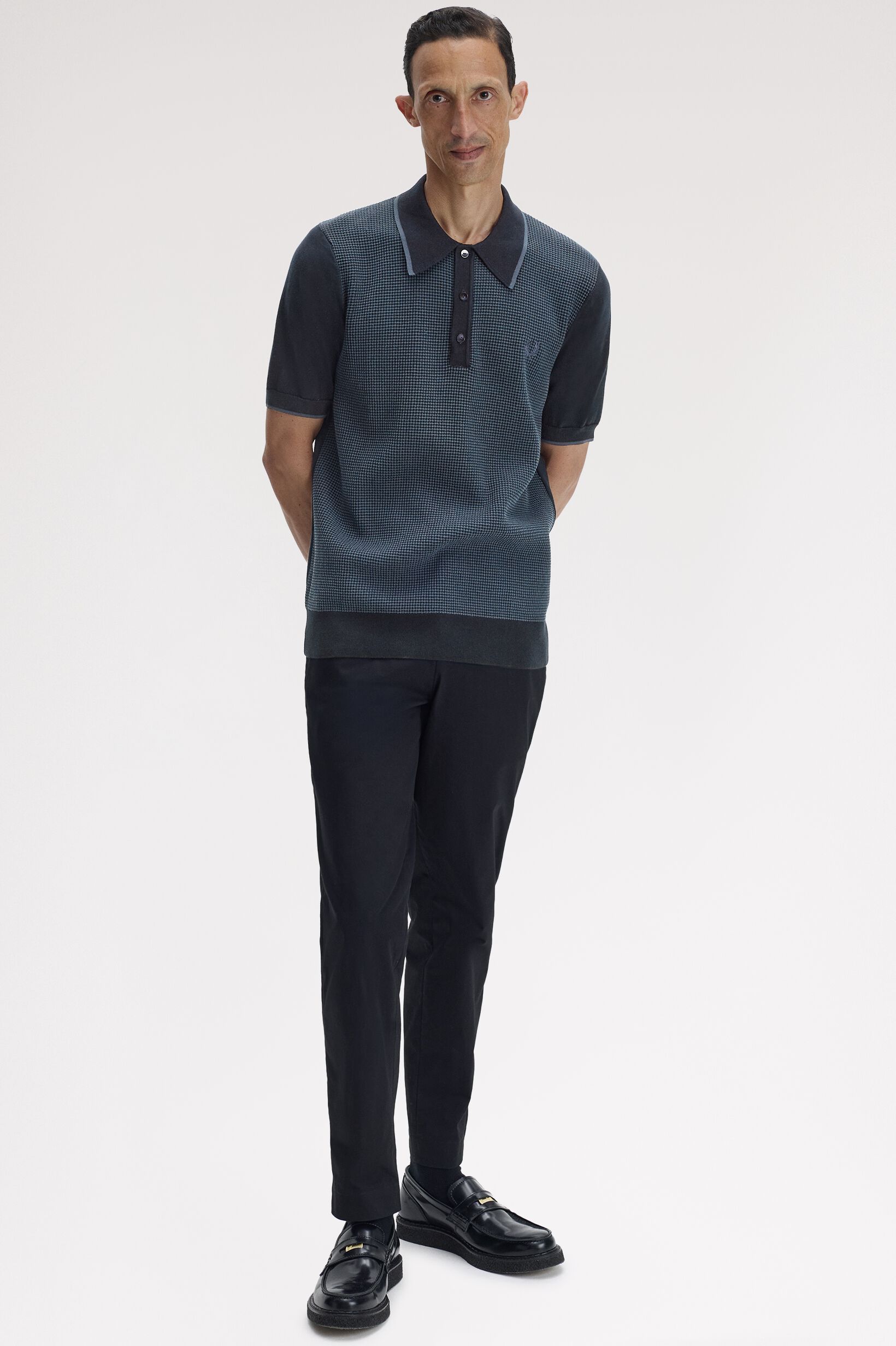 FRED PERRY 「Tonic Waffle Knitted Shirt ／トニックワッフルニットポロシャツ」|ポロシャツ|