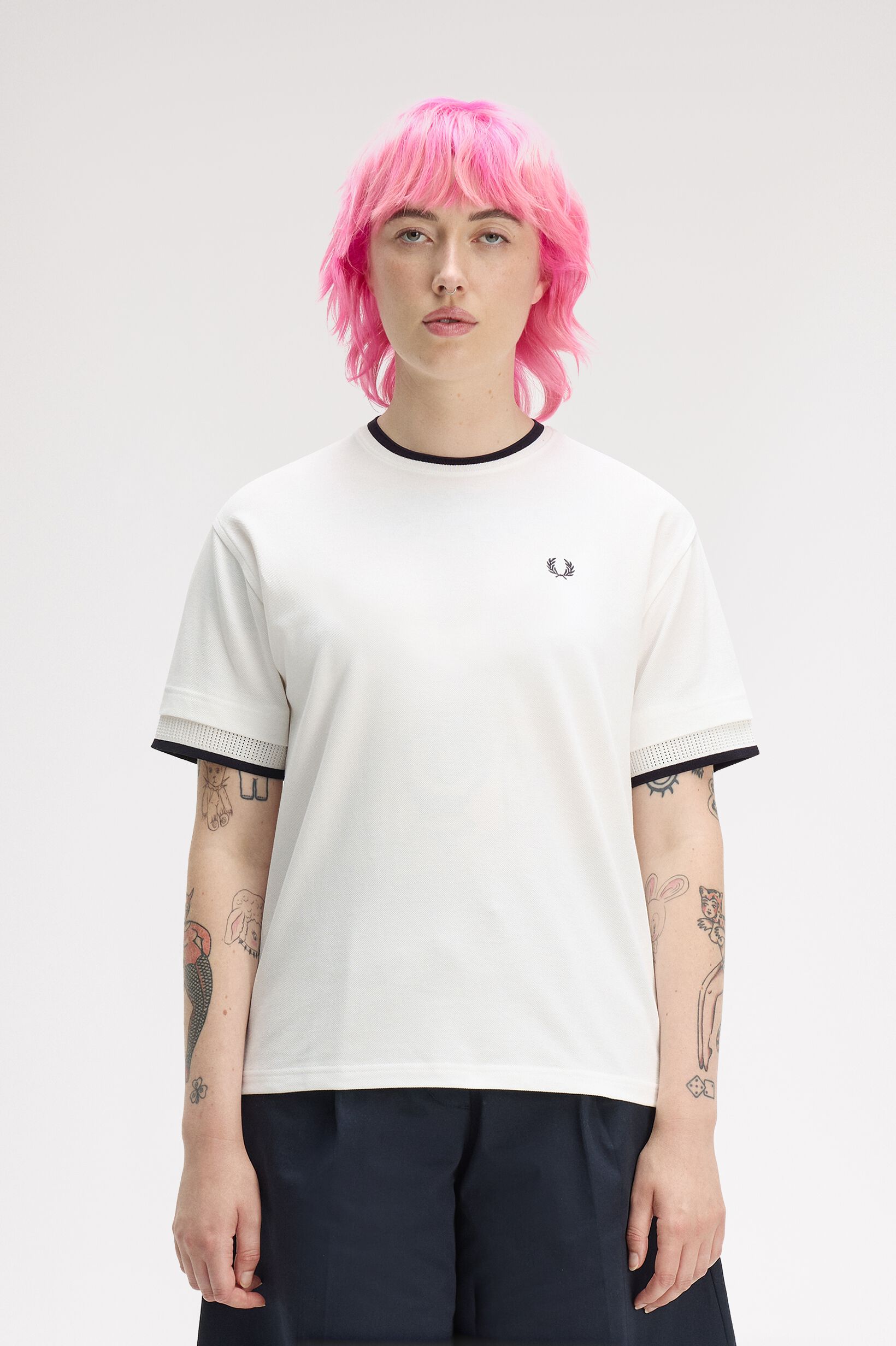 FRED PERRY 「Tipped Mesh Pique T-Shirt／ティップラインメッシュピケTシャツ」|Tシャツ・カットソー|