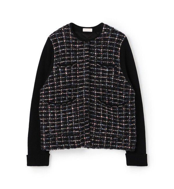Ballsey「【WEB先行予約】チェックコンビ 4ポケットカーディガン」|カーディガン|68 ブラック系