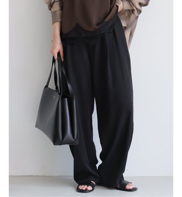 SLOBE IENA「《3サイズ展開/追加》ワンタックバレルスラックス」|スラックス|